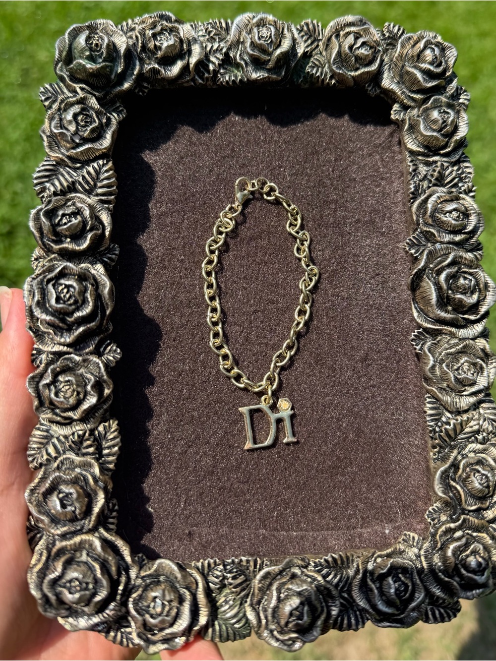 Gold-Tone Initial 'Di' Charm Chain Bracelet - Women's Jewelry
